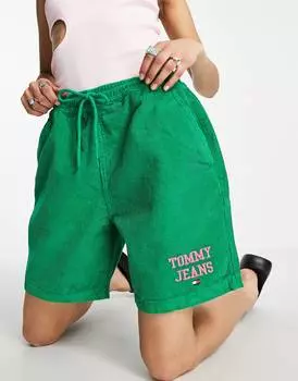 Зеленые вельветовые шорты Tommy Jeans