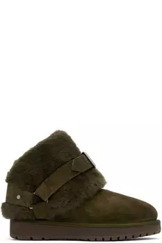 Зеленые замшевые и овчинные сапоги Chubby Burberry