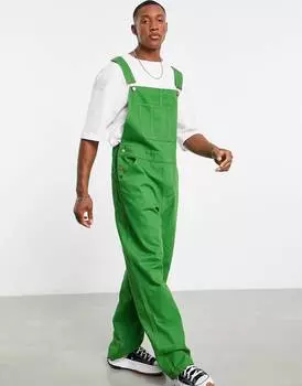 Зеленый длинный джинсовый комбинезон ASOS DESIGN