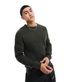 Зеленый джемпер в рубчик Jack & Jones Essentials