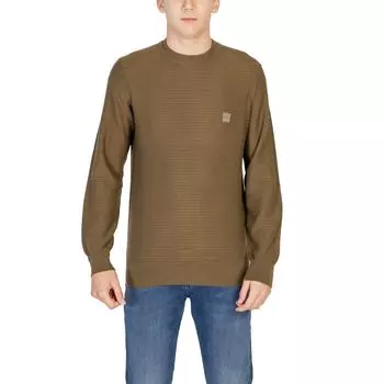 Зеленый хлопковый свитер Hugo Boss