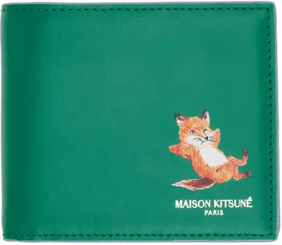 Зеленый кошелек Chillax Fox Maison Kitsuné