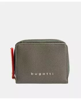 Зеленый кошелек на молнии Bugatti, темно-зеленый