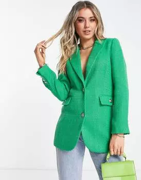 Зеленый пиджак из букле Miss Selfridge