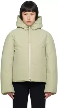 Зеленый пуховик с капюшоном Jil Sander