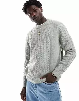 Зеленый свободный джемпер с круглым вырезом и напуском ASOS DESIGN