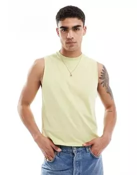 Зеленый топ без рукавов с круглым вырезом ASOS DESIGN