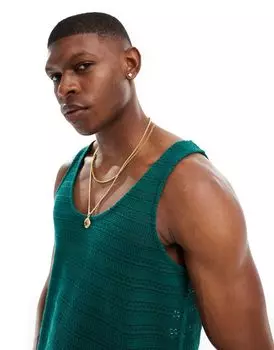 Зеленый топ без рукавов с U-образным вырезом крючком ASOS DESIGN