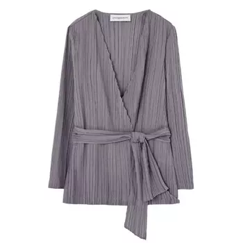 Жакет Adolfo Dominguez Asymmetric Crinkle, серый
