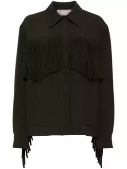 Жакет с бахромой Elie Saab, зеленый