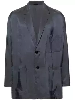 Жаккардовая куртка-рубашка с узором GIORGIO ARMANI, синий