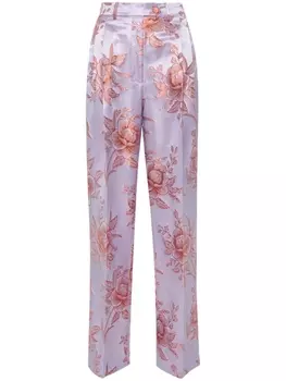 Жаккардовые брюки с цветочным узором ETRO, фиолетовый