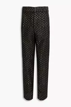 Жаккардовые брюки с поясом ETRO, черный