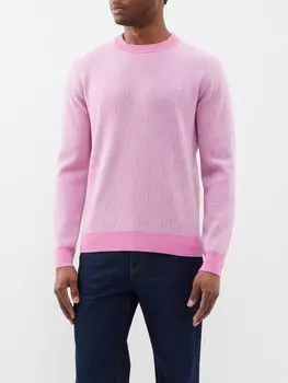 Жаккардовый шерстяной свитер gg supreme Gucci, розовый