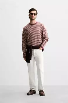 Жаккардовый свитер в полоску ZARA, полосатый