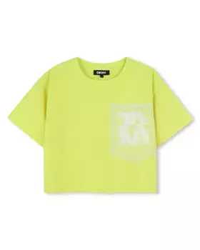 Желтая футболка для девочек с короткими рукавами DKNY, жёлтый