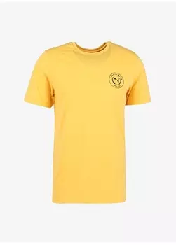 Желтая мужская футболка с круглым воротником Puma