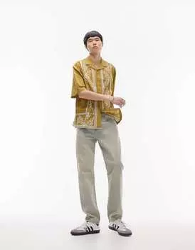 Желтая рубашка с вышивкой Topman