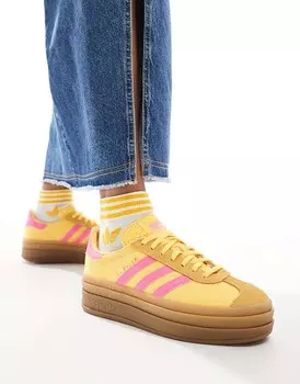 Желто-розовые кроссовки adidas Originals Gazelle Bold