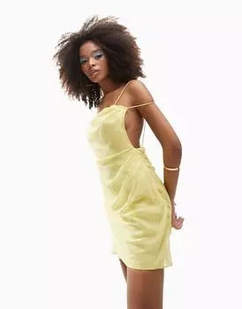 Желтое многослойное платье мини с несколькими бретелями ASOS DESIGN