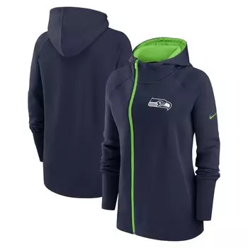 Женская асимметричная худи с молнией во всю длину реглан Nike College Seattle Seahawks Nike