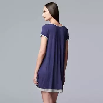 Женская базовая роскошная ночная рубашка Simply Vera Vera Wang Simply Vera Vera Wang, черный