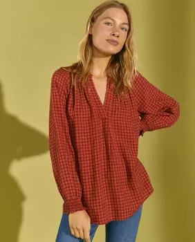 Женская блузка с длинным рукавом Southern Cotton, коричневый
