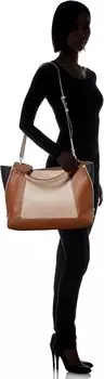 Женская большая сумка Furla WB00468BX10841480S, СЕРЫЙ+КОНЬЯК h+NERO