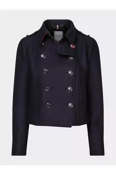 Женская черная шерстяная куртка Belle Tommy Hilfiger, белый