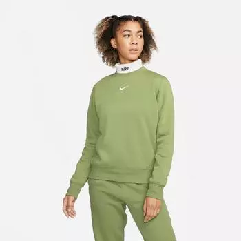 Женская флисовая толстовка с круглым вырезом Nike Sportswear Phoenix, зеленый