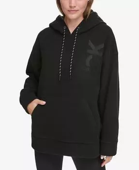 Женская флисовая толстовка с вышивкой Calvin Klein, черный