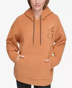 Женская флисовая толстовка с вышивкой Calvin Klein, коричневый