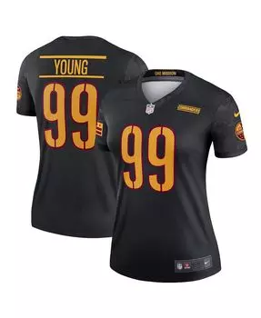 Женская футболка chase young black washington commanders alternate legend Nike, черный