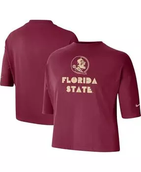 Женская футболка garnet florida state seminoles crop performance Nike