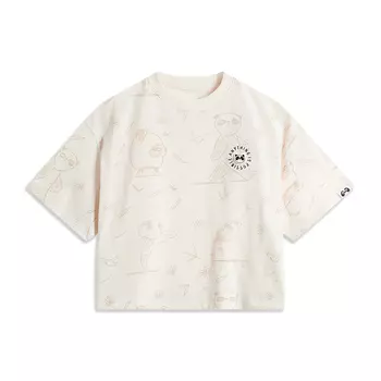 Женская футболка LiNing Sports Life Collection цвета экрю, Ecru Ecru (Darkened)