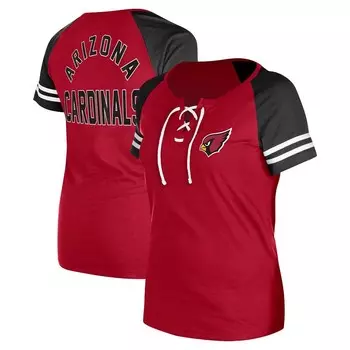 Женская футболка New Era Cardinal Arizona Cardinals на шнуровке реглан, цвет Acr Red