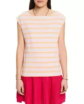 Женская футболка обычного кроя в полоску Esprit, цвет Rosa Claro