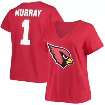 Женская футболка с логотипом Fanatics Kyler Murray Cardinal Arizona Cardinals, большие размеры, имя и номер, футболка с v-образным вырезом Fanatics