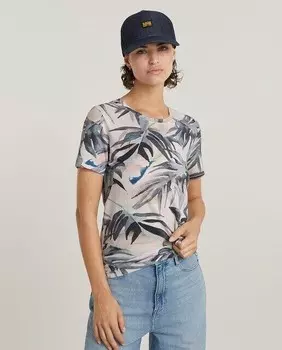 Женская футболка с пальмами по всей длине G-Star Raw, мультиколор