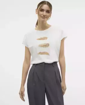 Женская футболка с принтом на коротком рукаве Vero Moda, белый