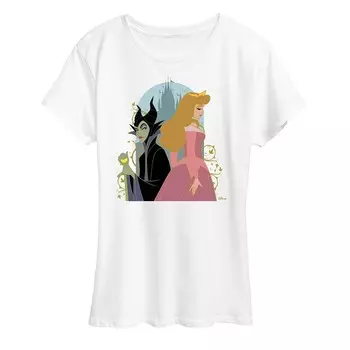 Женская футболка с рисунком Disney's Sleeping Beauty Maleficent & Aurora, белый