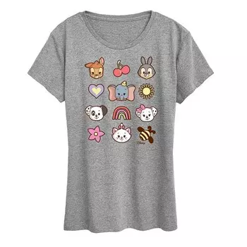 Женская футболка с рисунком группы персонажей Disney, цвет Heather Gray