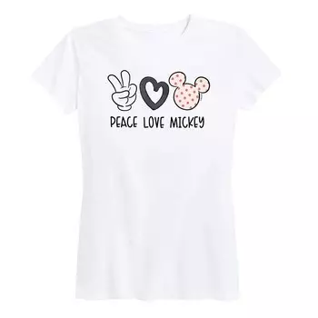 Женская футболка с рисунком Микки Мауса Disney's Peace Love, белый