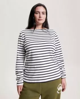 Женская футболка с вырезом-лодочкой и длинными рукавами Tommy Hilfiger