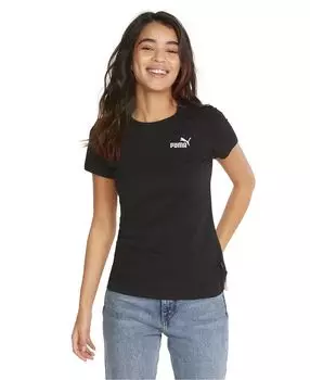 Женская хлопковая футболка с круглым вырезом и вышитым логотипом Puma