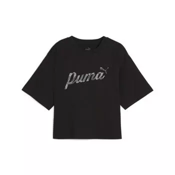 Женская короткая футболка BLOSSOM с рисунком PUMA Black