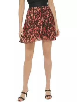 Женская короткая мини-юбка со складками DKNY, цвет persimmon multi