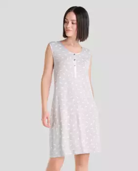 Женская короткая ночная рубашка без рукавов Lohe, серый
