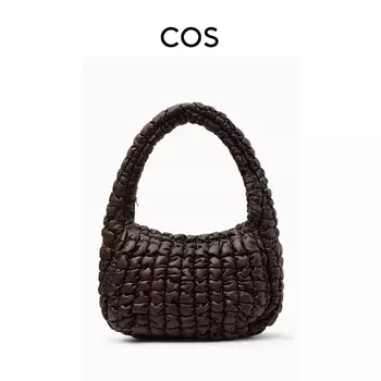 Женская кожаная сумка Cos большого объема, темно-коричневый