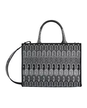Женская кожаная сумка-тоут Furla Opportunity Toni Grigio OS, черный